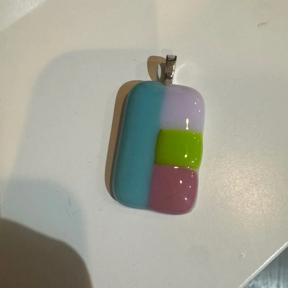 Colorful Fused Glass‎ Pendant